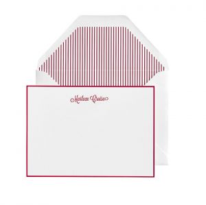 West Elm Letterpress Stationery Red Stripes with Personalization.jpg